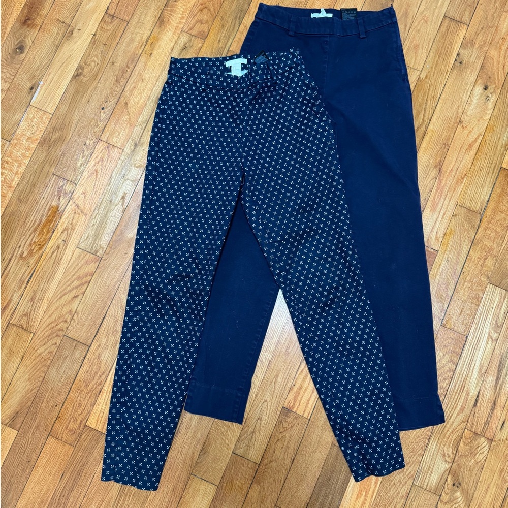 H&M Navy and Patterned Ankle Pants